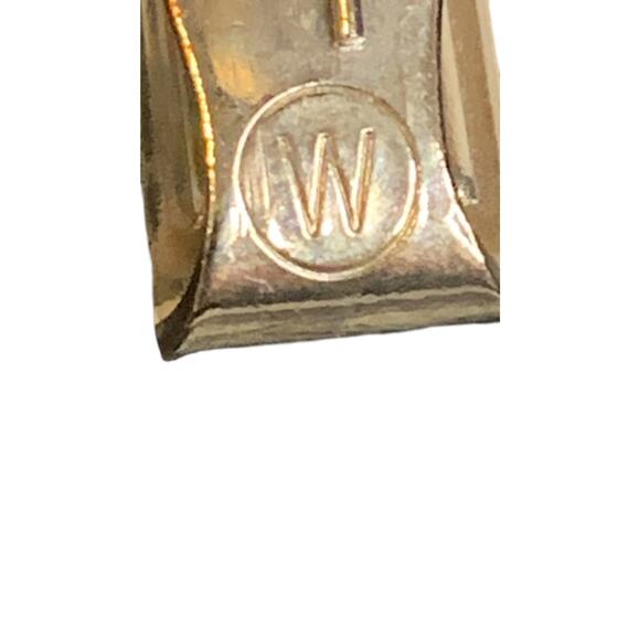 Mens Tie Clip and Pair Cufflinks Set Vintage 1960s Silvertone Gray Stone - Picture 10 of 10